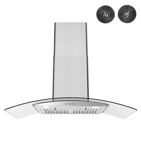 Streamline 36 in. Gasperi Convertible Wall Mount 220 CFM Range Hood in Brushed Stainless Steel T-8227-1-CL